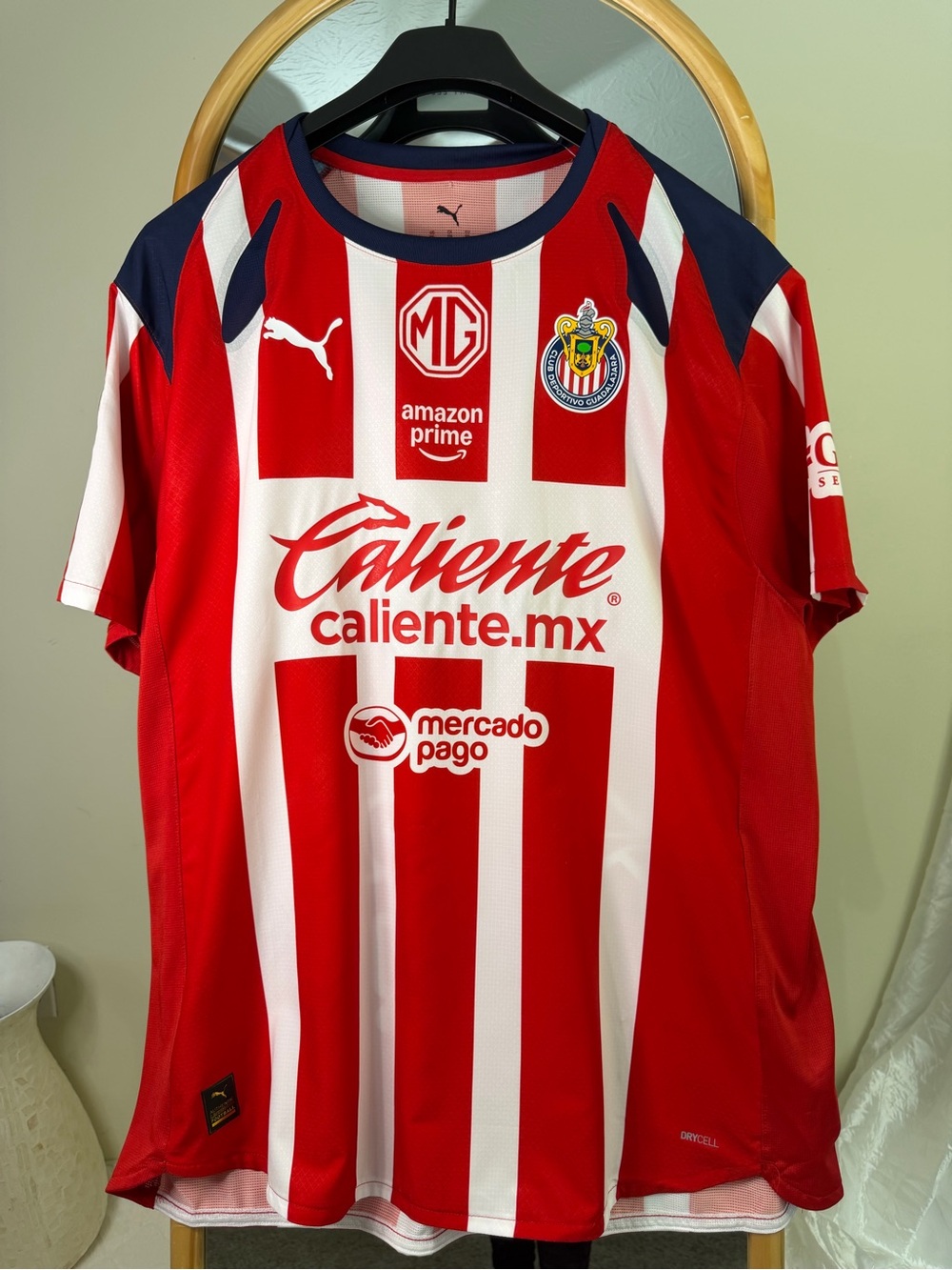 Puma Red, White & Navy Chivas Home Soccer Jersey